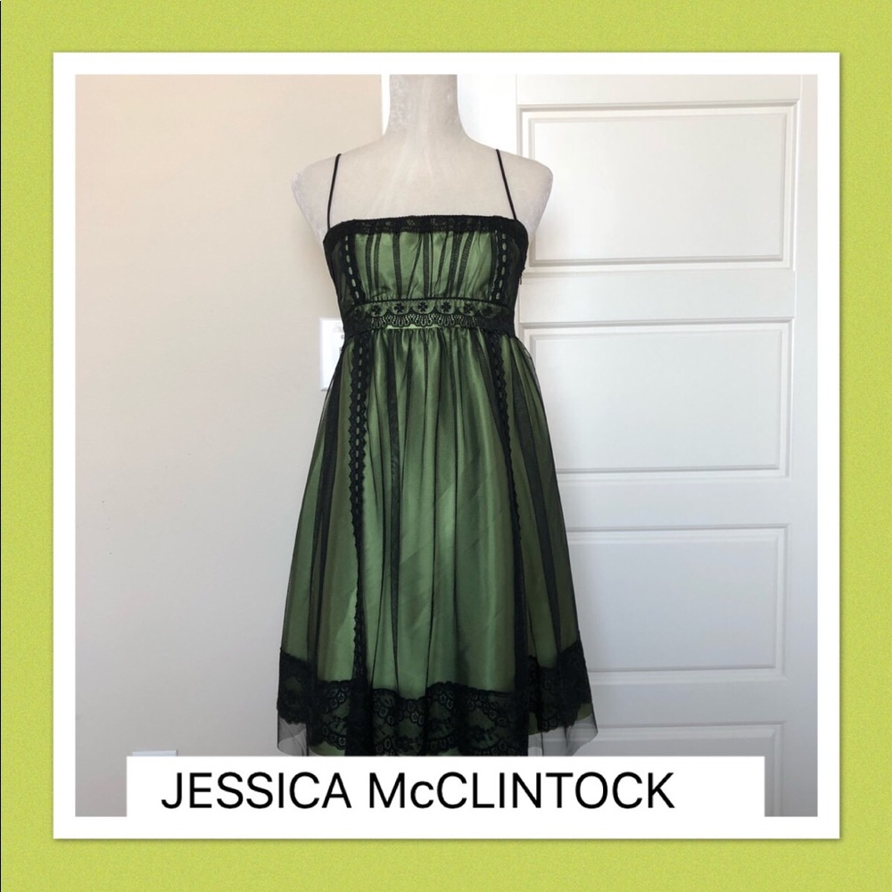 Jessica McClintock Green Formal Dress Size 7